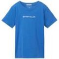 TOM TAILOR Jungen T-Shirt mit Bio-Baumwolle, blau, Logo Print, Gr. 92/98