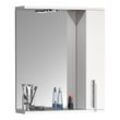 VCM Badspiegel Wandspiegel 50 cm Hängespiegel Spiegelschrank Badezimmer Drehtür Beleuchtung Lisalo M (Farbe: weiß)