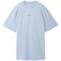 TOM TAILOR DENIM Herren T-Shirt mit Bio-Baumwolle, blau, Uni, Gr. XL