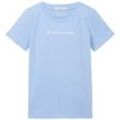 TOM TAILOR Mädchen T-Shirt mit Bio-Baumwolle, blau, Logo Print, Gr. 92/98