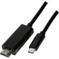 LogiLink USB-C® / HDMI Adapterkabel USB-C® Stecker, HDMI-A Stecker 1.80 m Schwarz UA0329 USB-C®-Displaykabel