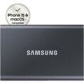 SAMSUNG Portable SSD T7 PC/Mac Festplatte, 500 GB SSD, extern, Titan grey