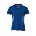 Accelerate T-Shirt, Damenpassform mit feuchtigkeitstransportierendem coolmax® pro und V-Ausschnitt Gr. 3XL azurblau/schwarzblau