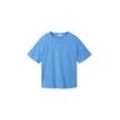 TOM TAILOR DENIM Damen Basic T-Shirt, blau, Uni, Gr. L