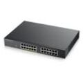 Zyxel Switch 24-Port Gigabit Ethernet 12-Port PoE+ 130W Smart Managed 0dBA