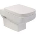Aquasu - Wand WC-Set, Weiß, Inklusive WC-Sitz mit Soft-Close-Absenkautomatik, Tiefspüler, Toilette