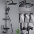 Duschsystem Duscharmatur Badewannenarmatur Regendusche Duschset Duschstange Handbrause für Badezimmer - Vinteky