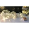 3er Set led Kugel Crackle Glas Indoor M-DL-1030