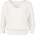 zero Pullover, V-Ausschnitt, Rippbündchen, für Damen, weiß, 38