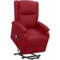 Bonnevie - Relax-Sessel/Elektrischer Massagesessel TV-Sessel Fernsehsessel mit Aufstehhilfe Weinrot Stoff -DE53425 - Rot