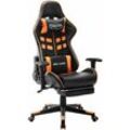 Gaming-Stuhl mit Fußstütze Schwarz und Orange Kunstleder vidaXL281775