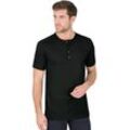 Trigema T-Shirt TRIGEMA T-Shirt mit Knopfleiste DELUXE Baumwolle (1-tlg), schwarz