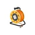 goobay portable RJ45 Network Cable Reel extension, 90 m - High-quality, shielded, halogen-free CAT 7A S/FTP (1200 MHz) installation cable on a robust