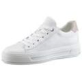 Plateausneaker ARA "CANBERRA" Gr. 4,5 (37,5), beige (weiß, sand) Damen Schuhe Sneaker in Komfortweite H (sehr weit), Freizeitschuh, Halbschuh, Schnürschuh