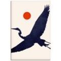 Leinwandbild ARTLAND "Kranich" Bilder Gr. B/H: 60 cm x 90 cm, Vogelbilder Hochformat, 1 St., weiß Leinwandbilder auf Keilrahmen gespannt