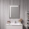 pro.tec LED-Badspiegel Chambave 45x60 cm Silberfarben
