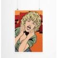 Sinus Art Poster Schreiende Frau im Comic Stil  Help! 60x90cm Poster