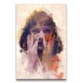 Sinus Art Leinwandbild Pulp Fiction Uma Thurman Porträt Abstrakt Kunst Kultfilm Kult 60x90cm Leinwandbild