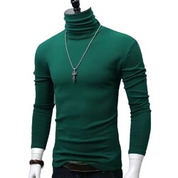 Modische Herren Winter Slim Fit Bluse mit langen Ärmeln und hohem Kragen