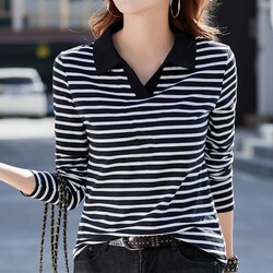 V-Ausschnitt Design für Damen Freizeit Langarm Top in Einfarbig Auswahl