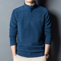 Herren Halb Rollkragen Fleece Jacke Pullover Sweatshirt warm und bequem