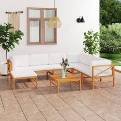 Teak Gartensofa mit Kissen Lounge Gartenmöbel Sofa mehrere Auswahl vidaXL