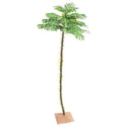 Künstliche Palme mit LEDs Warmweiß Kunstbaum Deko mehrere Auswahl vidaXL