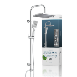 SCHÜTTE Überkopfbrauseset | Regendusche | Duschsystem | Duschset | Schwarz Chrom