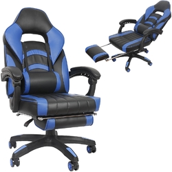 Schreibtischstuhl Bürostuhl Gaming Stuhl Chefsessel  Racing Stuhl Drehstuhl Grau