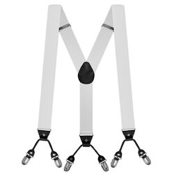 breite Hosenträger in Y Form mit 6 starken Clips Herren weiß schwarz blau grau