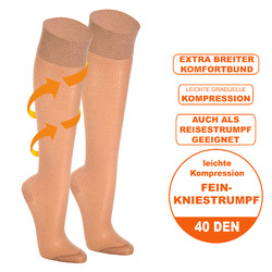 Nylon Fein Kniestrümpfe mit Kompression Stützstrümpfe