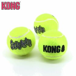 KONG AirDog Squeakair Ball - Apportierspielzeug Tennisball f. Hund mit Quitscher