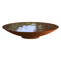 Adezz Wasserschale rund Corten-Stahl Rost braun/orange Wasserspiel verschiedene 