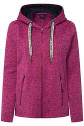 Laurasøn Damen Strickfleece Jacke Kapuze Zipptaschen 819567