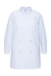 Studio Untold Damen große Größen Hemdbluse Boxy Shape Streifen Glitzersteinchen