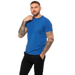 Enzo Herren Regular T-Shirt Kurzärmlig Einfarbig Rundhals Baumwolle Freizeit Top