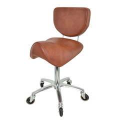 Sattelhocker mit Lehne Rollhocker Arbeitshocker Drehhocker Praxis Friseur Büro⭐️⭐️⭐️⭐️⭐️ Qualität ✅Sattel ✅Aluminiumguss ✅Kunstleder