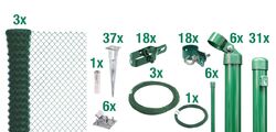 Alberts Maschendrahtzaun komplett Set Zaun Set Gartenzaun Grün Anthrazit 15m 25m