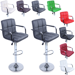 2er Set Barhocker Barstuhl Tresenhocker Küchenhocker Loungesessel Esszimmerstuhl✔️8 Farben ✔️Armlehne ✔️höhenverstellbar ✔️360° drehbar