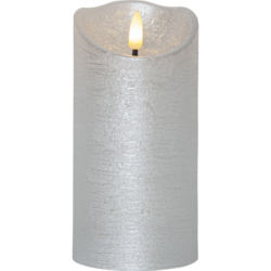 LED Echtwachs-Kerze 3D FLAMME RUSTIC mit Timer flackernd Stumpenkerze