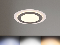 Extrem flache LED Deckenleuchten über Esstisch, Dimmbar - Lichtfarbe einstellbar