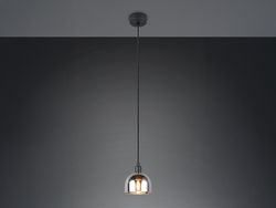 Pendelleuchte kleine Küchenlampe hängend 1-flammig mit Lampenschirm Glas Ø 12cm