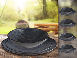 Campinggeschirr, Melamin Geschirrset, Picknickgeschirr für Boot, Wohnmobil