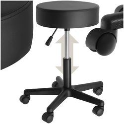 Rollhocker Arbeitshocker höhenverstellbar 150 kg Praxishocker Sitzhocker drehbar✔ 360° drehbar! ✔ Farbauswahl: schwarz | weiß