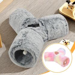 Plüsch Haustier Katze Tunnel Röhre Modern 3 Wege für Wohnzimmer Indoor Bauernhaus