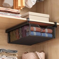 Ausziehkorb Aufbewahrung unter Regal, Unterschrank Hängeschublade, stabiler Draht