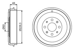 2x Bosch Bremstrommel hinten passend für FIAT OPEL