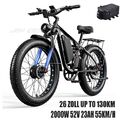 26 Zoll Elektrofahrrad 2000W 52V 23Ah E-Bike Mountainbike elektro 37MPH Herren