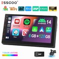 DAB+ 8-Kern 6+128GB Android 14 Carplay Autoradio 2 DIN GPS WiFi AM Bluetooth KAM