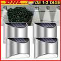 2/4x LED Solarleuchten Wandlampen Zaunleuchte Außen Treppen Lampe Gartenleuchte